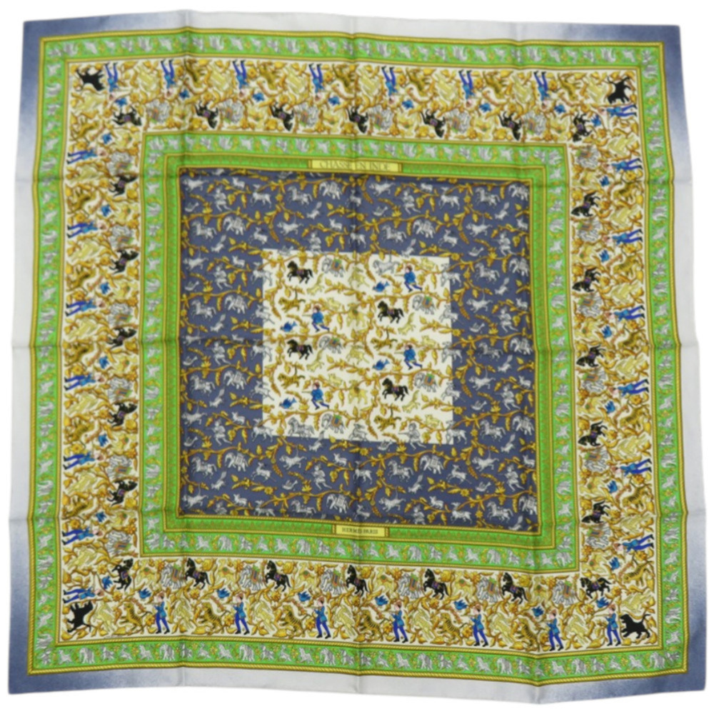 HERMES Authentic Green Silk Scarf